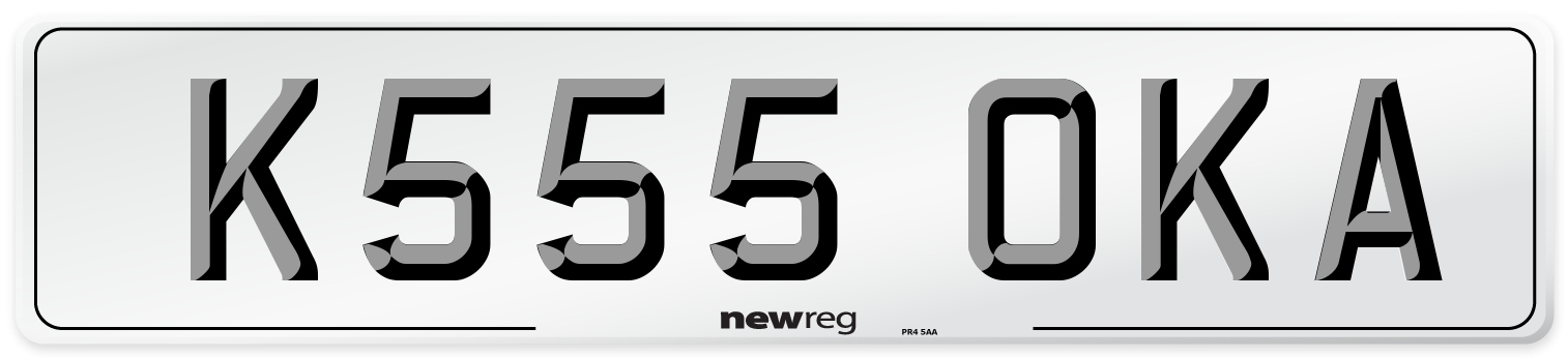 K555 OKA Number Plate from New Reg
